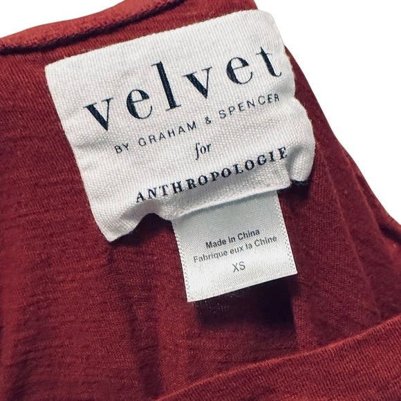 Velvet by graham and spencer Anthropologie Margot red puff sleeve top xsmall - Picture 4 of 6